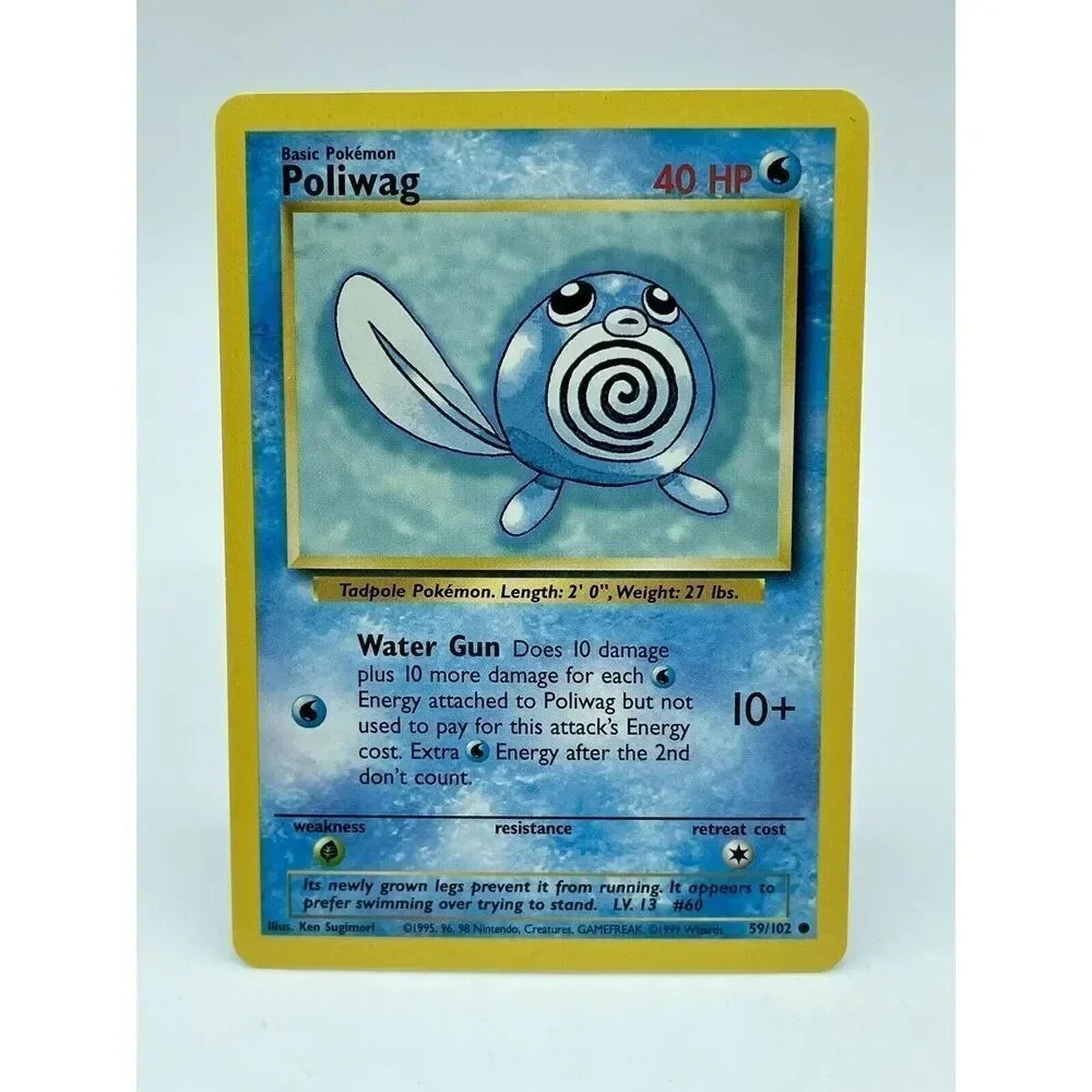 Poliwag 59/102 Base Set Common Unlimited Pokémon TCG Non Holo Vintage 1999 LP
